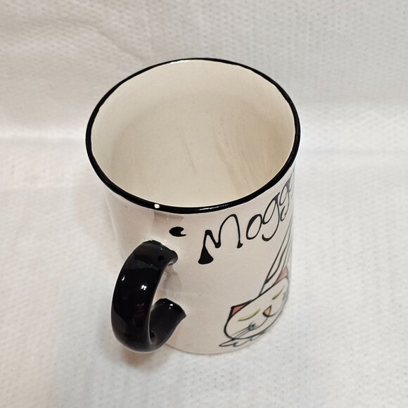 Hand Painted Cat Mug "Moggy about Cats" Signed by Artist 2007 Stained Inside - Picture 7 of 10